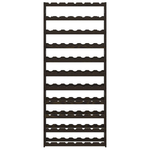 Portabottiglie per 77 Bottiglie Nero Legno Massello di Pinocod mxl 131854
