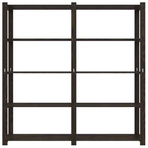 Scaffale a 5 Livelli Nero 170x38x170 cm in Legno di Pino