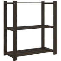 Scaffale a 3 Livelli Nero 80x38x90 cm in Legno Massello di Pinocod mxl 84322