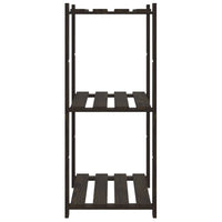 Scaffale a 3 Livelli Nero 60x38x90 cm in Legno Massello di Pino 373409