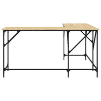 Scrivania tavolo postazione di lavoro mobile per computer studio rovere sonoma 149 x 149 x 75 cm legno ingegnerizzato marrone 02_0023658