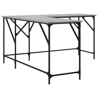 Scrivania tavolo postazione di lavoro mobile per computer studio computer sonoma 149 x 149 x 75 cm legno ingegnerizzato grigio 02_0023962