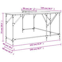 Scrivania tavolo postazione di lavoro mobile per computer studio computer sonoma 149 x 149 x 75 cm legno ingegnerizzato grigio 02_0023962