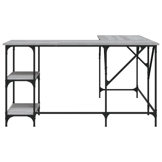 Scrivania tavolo postazione di lavoro mobile per computer studio sonoma 139 x 139 x 75 cm derivati ​​del legno grigio 02_0023949