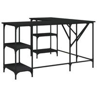 Scrivania tavolo postazione di lavoro mobile per computer studio 139 x 139 x 75 cm derivati ​​del legno nero 02_0023902