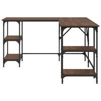 Scrivania-Scrivanie per ufficio e studio-Scrittoio Rovere Marrone 139x139x75 cm in Legno Multistrato