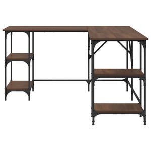 Scrivania-Scrivanie per ufficio e studio-Scrittoio Rovere Marrone 139x139x75 cm in Legno Multistrato