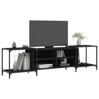 Mobile Porta TV Nero 203x37x50 cm in Legno Multistrato 837607