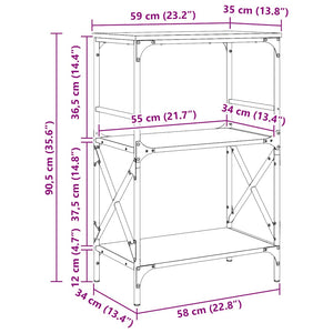 Libreria 3 Ripiani Rovere Fumo 59x35x90,5 cm Legno Multistrato 837614