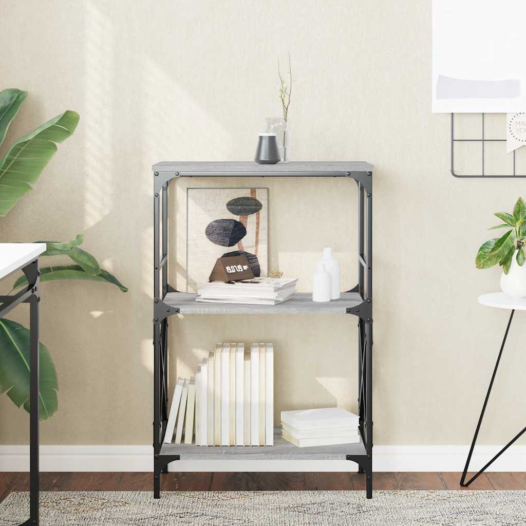 Libreria 3 Ripiani Grigio Sonoma 59x35x90,5cm Legno Multistrato 837615