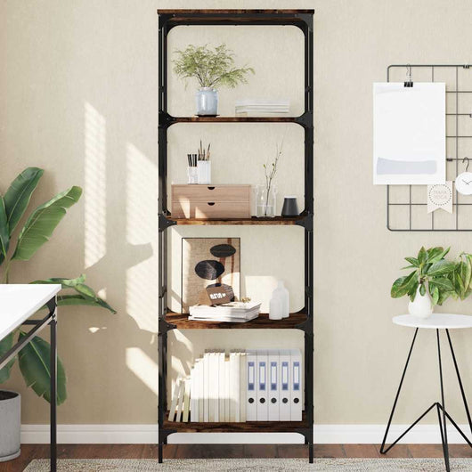 Libreria Rovere Fumo 5 Ripiani 59x35x171 cm Legno Multistrato 837624