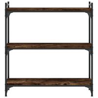 Libreria a 3 Ripiani Rovere Fumo 80x30x86 cm Legno Multistrato 837669