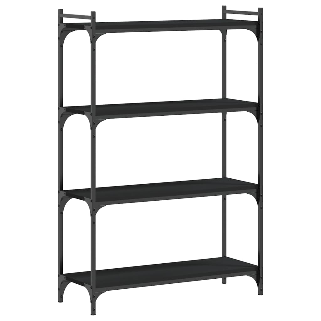 Libreria a 4 Ripiani Nera 80x30x120 cm in Legno Multistrato 837672