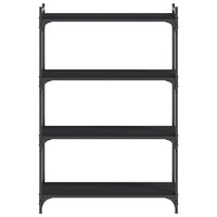Libreria a 4 Ripiani Nera 80x30x120 cm in Legno Multistrato 837672
