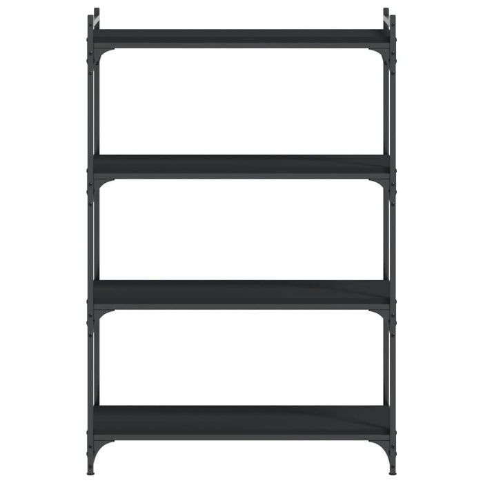 Libreria a 4 Ripiani Nera 80x30x120 cm in Legno Multistrato 837672