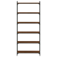 Libreria 6 Ripiani Rovere Marrone 80x30x188cm Legno Multistrato 837686