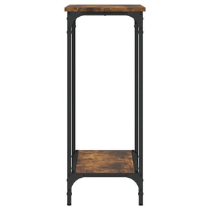Tavolino Consolle Rovere Fumo 75x30,5x75 cm Legno Multistrato