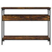 Tavolo Consolle Ripiano Rovere Fumo 100x29x75 Legno Multistrato 837719