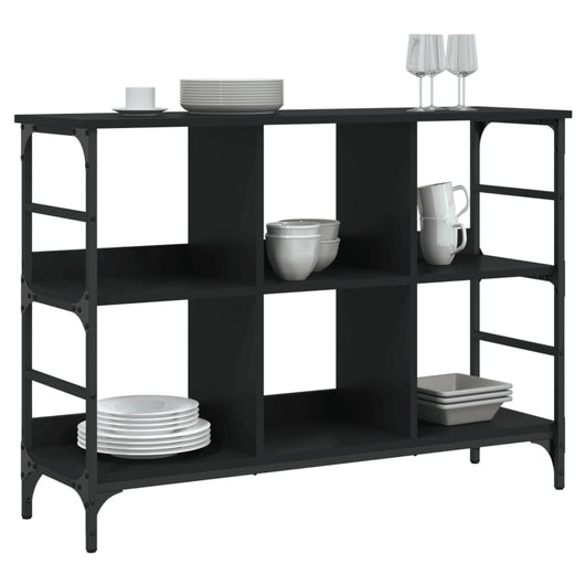 Credenza-Buffet-Armadio da cucina Nera 102x32x73,5 cm in Legno Multistrato