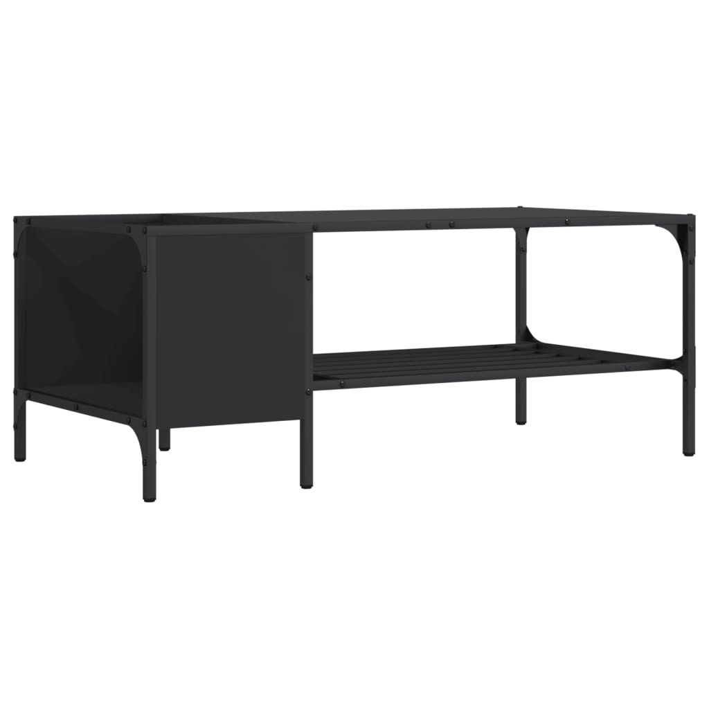 Tavolino Salotto con Ripiano Nero 100x51x40cm Legno Multistratocod mxl 86213