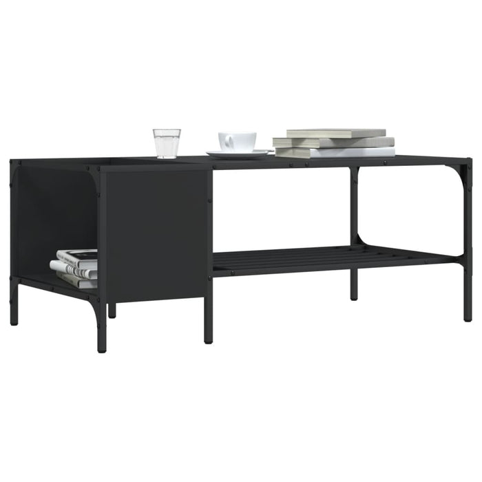 Tavolino Salotto con Ripiano Nero 100x51x40cm Legno Multistratocod mxl 86213