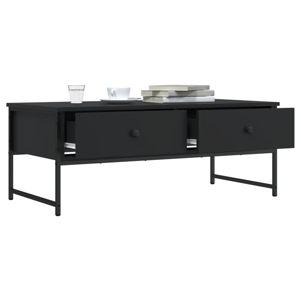 Tavolino da Salotto Nero 101x49x39,5 cm in Legno Multistrato 837737