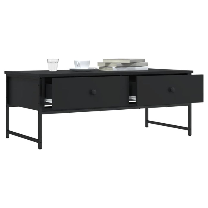 Tavolino da Salotto Nero 101x49x39,5 cm in Legno Multistrato 837737