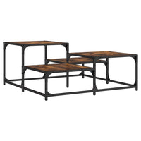 Tavolino Salotto Rovere Fumo 87,5x87,5x40 cm Legno Multistrato 837744