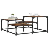 Tavolino Salotto Rovere Fumo 87,5x87,5x40 cm Legno Multistrato 837744