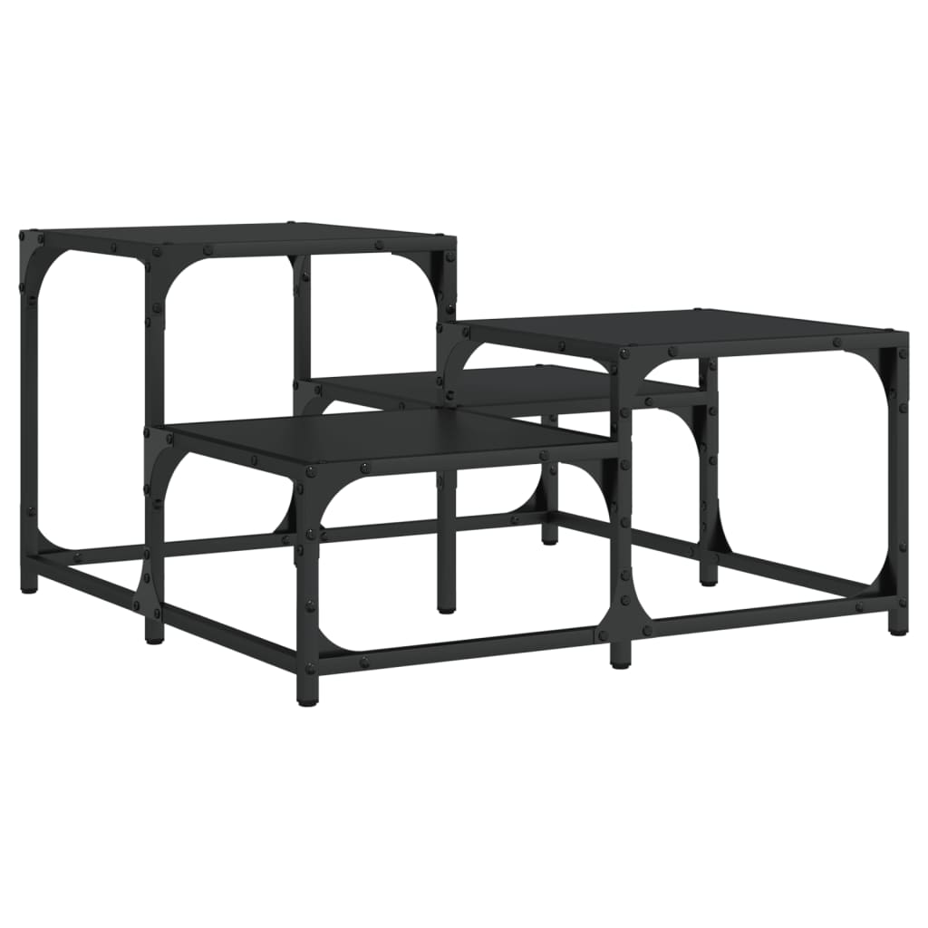 Tavolino da Salotto Nero 68x68x40 cm in Legno Multistrato 837747