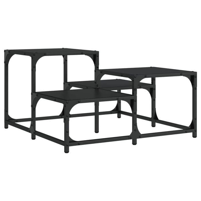 Tavolino da Salotto Nero 68x68x40 cm in Legno Multistrato 837747