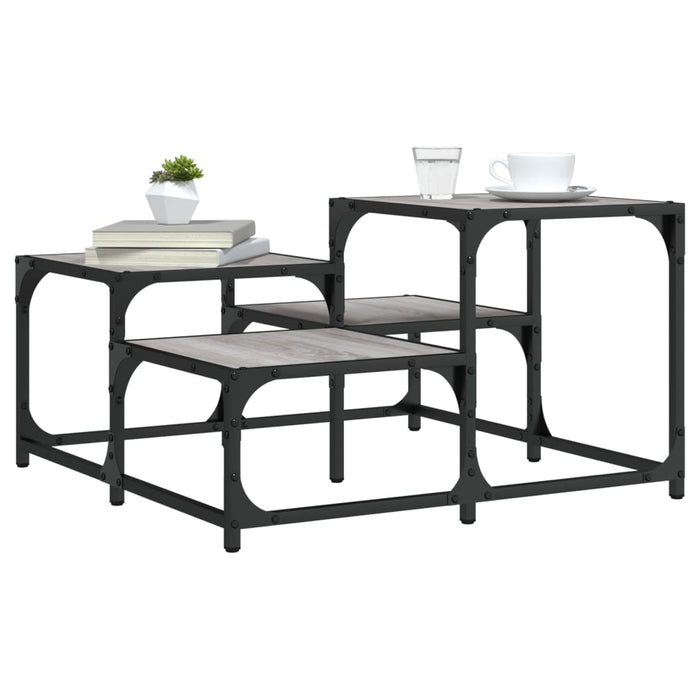 Tavolino da Salotto Grigio Sonoma 68x68x40 cm Legno Multistratocod mxl 110185