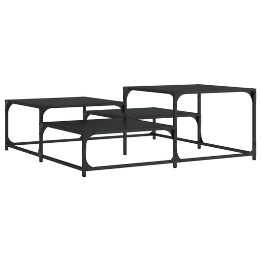 Tavolino da Salotto Nero 107x107x40 cm in Legno Multistrato 837752