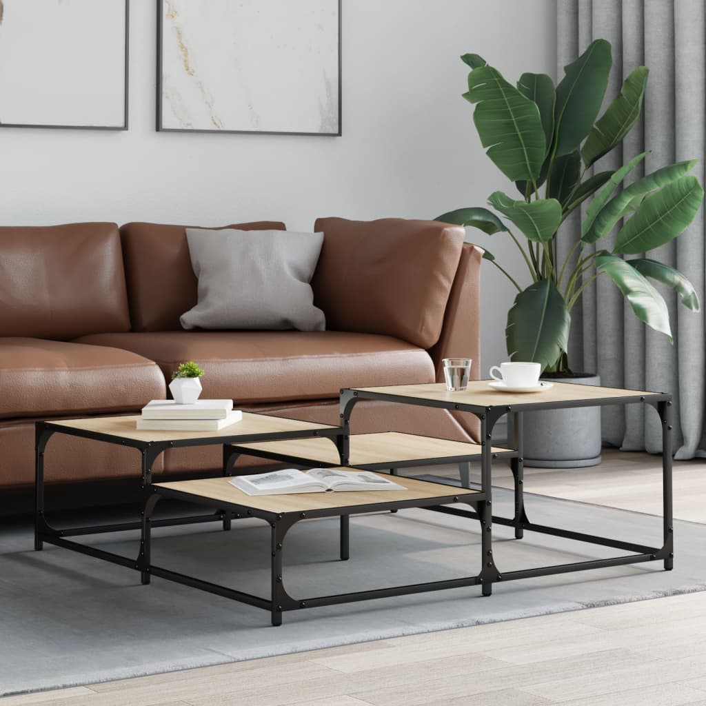 Tavolino Salotto Rovere Sonoma 107x107x40 cm Legno Multistrato 837753