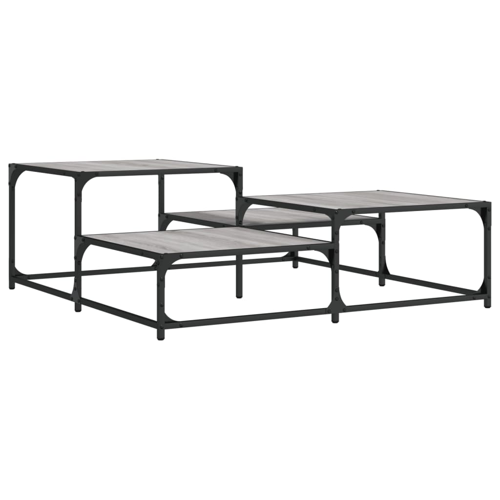 Tavolino Salotto Grigio Sonoma 107x107x40 cm Legno Multistrato 837755