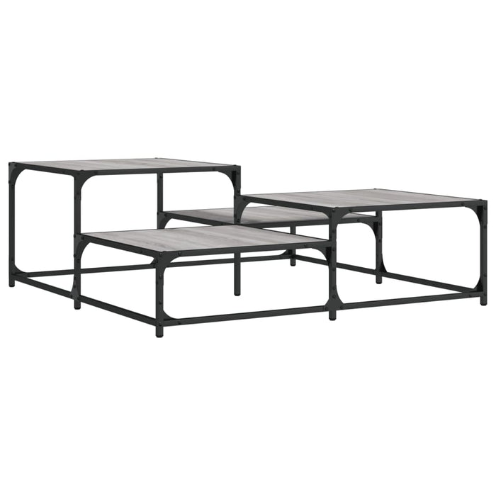 Tavolino Salotto Grigio Sonoma 107x107x40 cm Legno Multistrato 837755