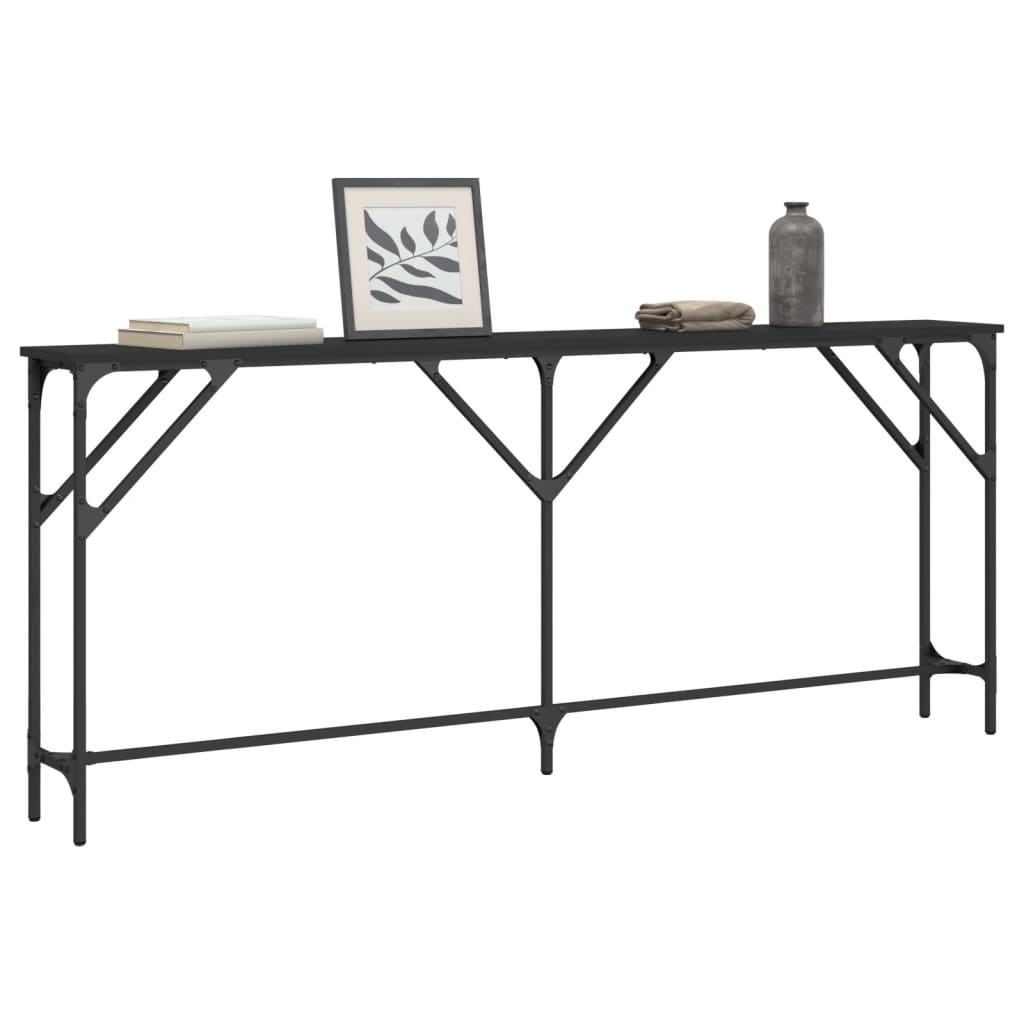 Tavolino Consolle-Tavolino da soggiorno-Tavolo Nero 180x23x75 cm in Legno Multistrato