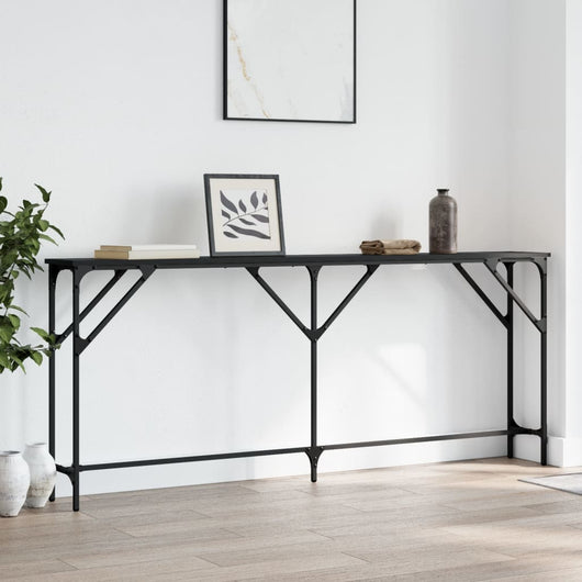 Tavolino Consolle-Tavolino da soggiorno-Tavolo Nero 180x23x75 cm in Legno Multistrato