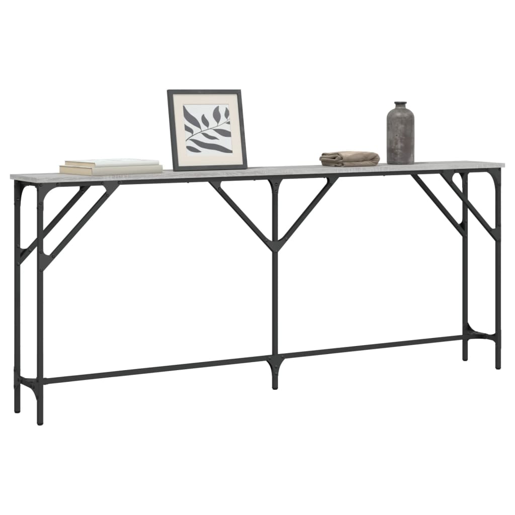 Tavolo Consolle Grigio Sonoma 180x23x75 cm in Legno Multistrato 837770