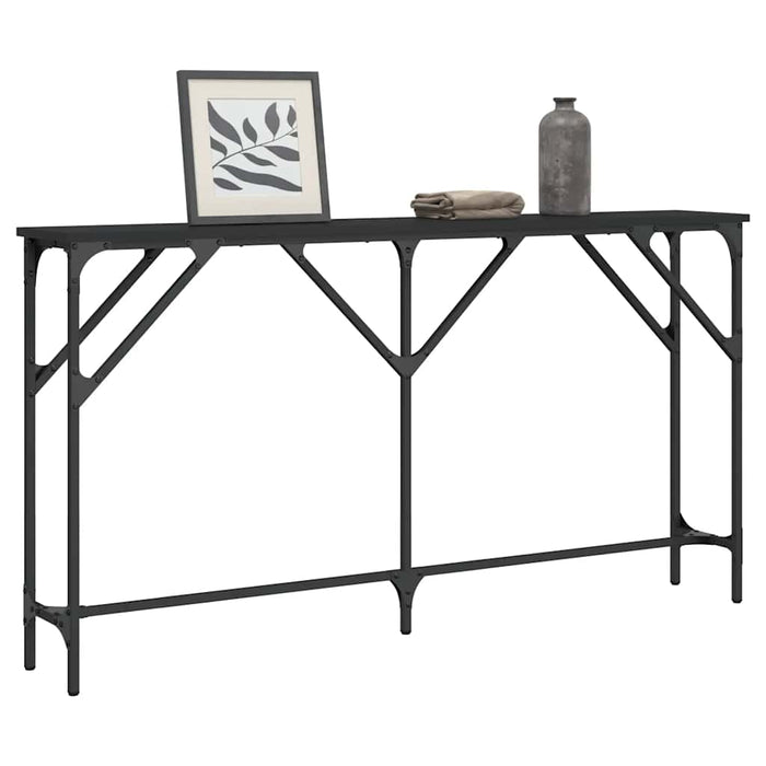 Tavolino Consolle-Tavolino da soggiorno-Tavolo Nero 140x23x75 cm in Legno Multistrato