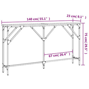 Tavolino Consolle-Tavolino da soggiorno-Tavolo Nero 140x23x75 cm in Legno Multistrato