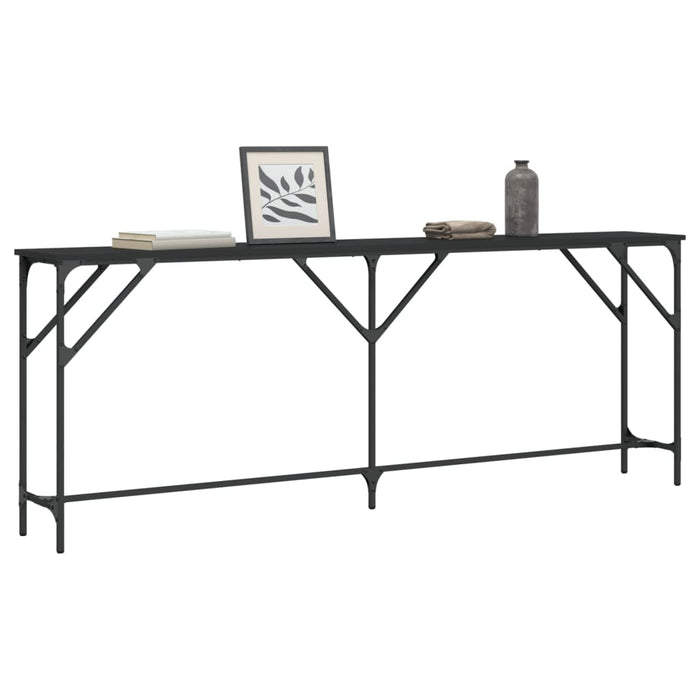 Tavolino Consolle-Tavolino da soggiorno-Tavolo Nero 200x29x75 cm in Legno Multistrato