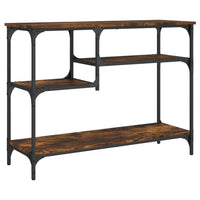 Tavolino Consolle con Ripiani Rovere Fumo 100x35x75 cm 837784