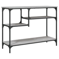 Tavolino Consolle con Ripiani Grigio Sonoma 100x35x75 cm 837785