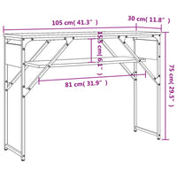 Tavolo Consolle Ripiano Grigio Sonoma 105x30x75cm Multistrato 837795