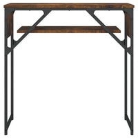 Tavolo Consolle Ripiano Rovere Fumo 75x30x75 Legno Multistrato 837799