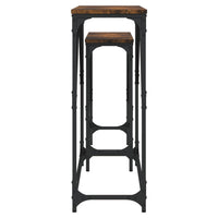 Tavoli Consolle Impilabili 2pz Rovere Fumo Legno Multistrato