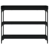 Tavolino Consolle con Ripiani Nero 100x30x80 cm 837807