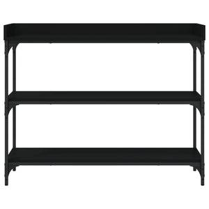 Tavolino Consolle con Ripiani Nero 100x30x80 cm 837807