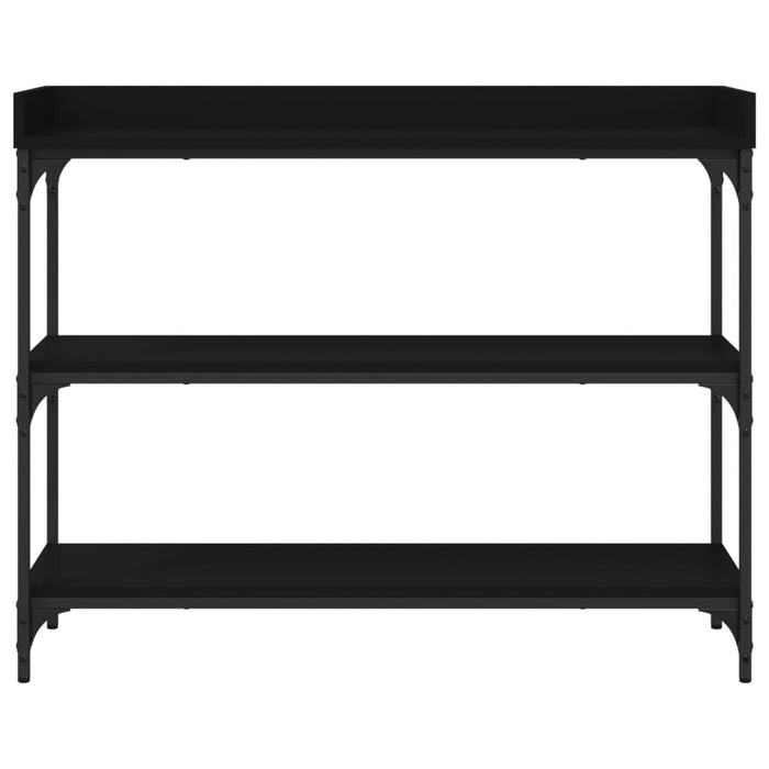 Tavolino Consolle con Ripiani Nero 100x30x80 cm 837807